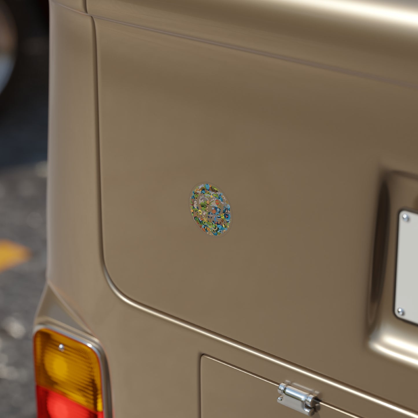 Colorful GG Kendama Outdoor Sticker - Waterproof Round Decal