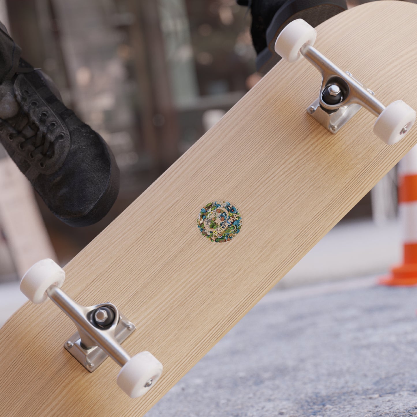 Colorful GG Kendama Outdoor Sticker - Waterproof Round Decal